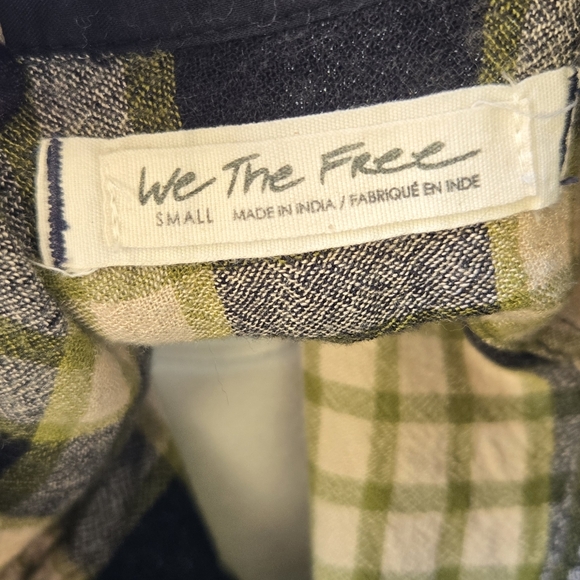 We The Free Wool Blend Plaid Peplum Snap Button Blouse - Picture 9 of 11